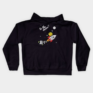 BTC to the moon !! Kids Hoodie